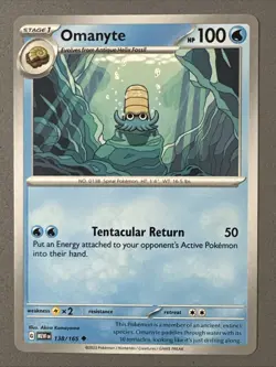 Pokemon TCG * Scarlet & Violet 151 Card * 138/165 Omanyte Uncommon * FRESH PK - Image 1