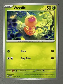 Pokemon TCG * Scarlet & Violet 151 Card * 013/165 Weedle Common * FRESH PK - Image 1