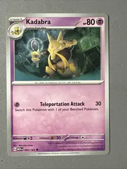 Pokemon TCG * Scarlet & Violet 151 Card * 064/165 Kadabra Uncommon * FRESH PK - Image 1