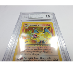 2000 Beckett 7.5 NM Pokemon 4/130 Charizard Base Set 2 Holo Swirl Card 58221B - Image 2