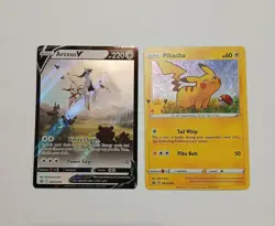 Arceus V Holo SWSH204 & Pikachu Holo SWSH039 Sword & Shield Promo Cards - Image 1