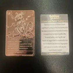 Mewtwo - 1999 Burger King Pokemon 23k Gold Plated Trading Card With COA - Image 2