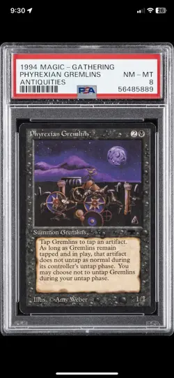 1994 MTG ANTIQUITIES PHYREXIAN GREMLINS PSA 8 - Image 1