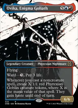 1x Ovika, Enigma Goliath - Borderless Showcase - Phyrexia: All Will Be One - Nea - Image 1