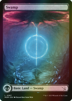 MTG Swamp (287) Full Art Foil ** March of the Machine ** English - Image 1