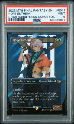 2025 MTG FINAL FANTASY CHARACTER BORDERLESS-SURGE FOIL #0541 HOPE ESTHEIM PSA 9 - Image 1