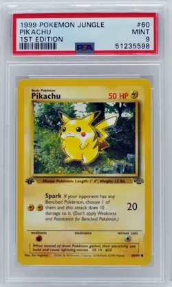 Pokemon 1st Edition Pikachu 60/64 Jungle PSA 9 MINT - Image 3