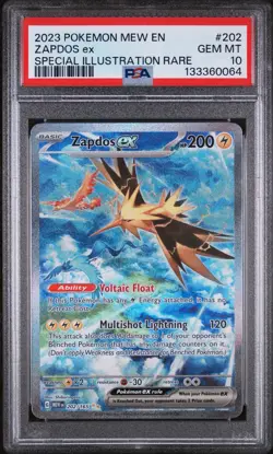 2023 POKEMON MEW EN-151 SPECIAL ILLUSTRATION RARE #202 ZAPDOS EX PSA 10 - Image 1