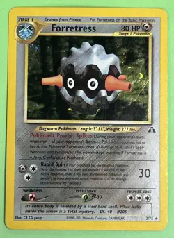 Pokemon Forretress Neo Discovery Holo Rare English TCG #2/75 LP NOT MINT - Image 1