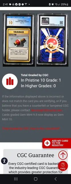 (POP 1) CGC 10 PRISTINE Pokemon Japanese Base Set 1996 Trainer Pokemon Flute - Image 4