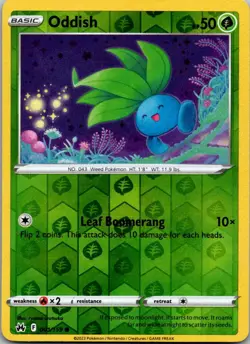 Oddish Reverse Holo 001/159 Crown Zenith Pokemon TCG Near Mint - Image 1