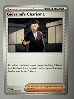 Pokemon TCG * Scarlet & Violet 151 * 161/165 Giovanni's Charisma U * FRESH PK - Image 1