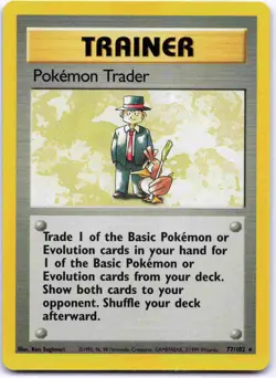 Pokemon Trader Rare Base Set (Shadowless) BSS Trainer Unlimited 077/102 1999 LP - Image 1