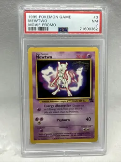 2000 Pokemon Game Black Star Promo MEWTWO #12 PSA 7 - Image 1