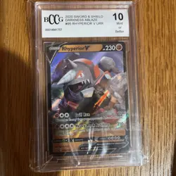 BCCG 10 Pokemon TCG Rhyperior V Darkness Ablaze 095/189 Holo Ultra Rare - Image 1