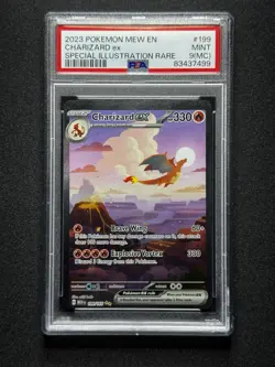 PSA 9 MC Pokemon Charizard #199 Mew 151 SIR MISCUT ERROR! - Image 1