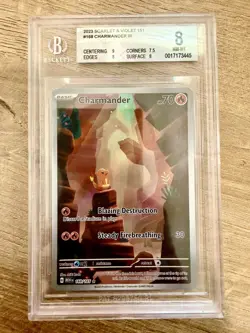 2023 POKEMON MEW EN-151 ILLUSTRATION RARE #168 CHARMANDER BGS 8 (PSA) - Image 1