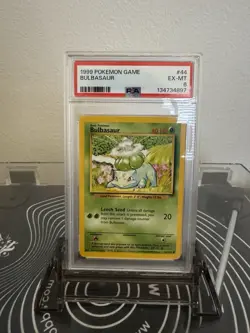 1999 POKEMON BASE SET UNLIMITED #44 BULBASAUR PSA 6 EX-MT - Image 1