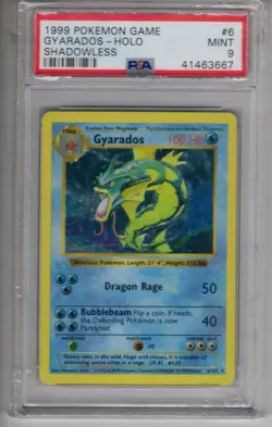 1999 Pokemon Game Gyarados holo 6 shadowless PSA 9 - Image 1
