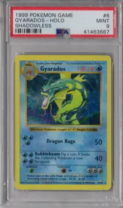 1999 Pokemon Game Gyarados holo 6 shadowless PSA 9 - Image 2