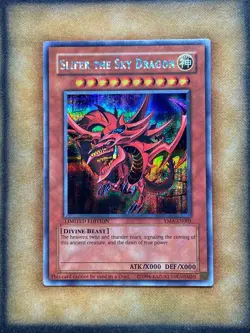Yugioh Slifer the Sky Dragon YMA-EN001 Parallel Secret Rare LP - Image 1