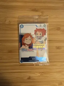 OP14 Pre Release Event Winner Girl P-096 One Piece TCG English SEALED - Image 1