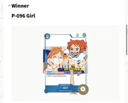 OP14 Pre Release Event Winner Girl P-096 One Piece TCG English SEALED - Image 3