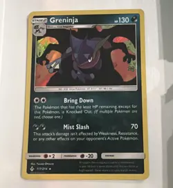 Pokemon TCG Greninja Holo Rare Card Unbroken Bonds 117/214 Holo Rare Mint - Image 1