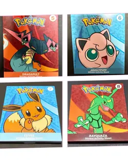Pokemon Sticker Activity Sheets 2024 McDonalds #5, 6, 7, 8 Happy Meal Pokemon - Image 1