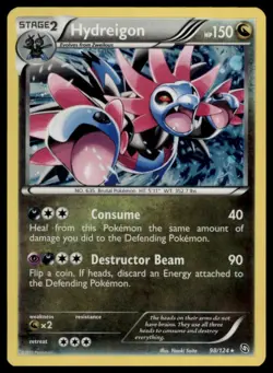 Pokemon - Hydreigon (98) Dragons Exalted #98/124 - Holo Rare - NM - Image 1