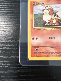 Growlithe 42/130 Base Set 2 WOTC Vintage Pokemon - Image 2