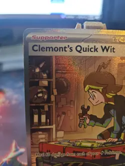 Pokemon TCG Clemont's Quick Wit Card 243/191 Surging Sparks Series NM - Image 2