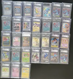 32 Graded Slabs – Pokemon, One Piece, Yu-Gi-Oh! & DBS Fusion World – Mixed Slabs - Image 1