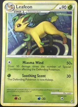 Leafeon 13/95 Call of Legends Holo Rare Pokemon Card LP - Image 1