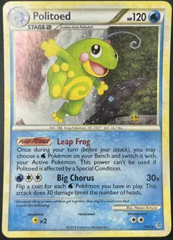 Politoed 7/95 HS Unleashed Holo Rare Pokemon Card 2010 LP - Image 1