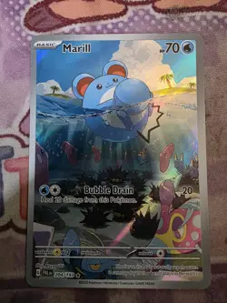 Pokemon TCG Marill Paldea Evolved Holo Card 204/193 Illustration Rare - Image 1