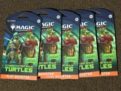 5 BOOSTER PACKS Magic The Gathering X Teenage Mutant Ninja Turtles 70 Cards - Image 1