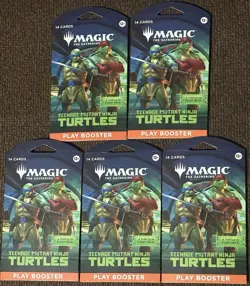 5 BOOSTER PACKS Magic The Gathering X Teenage Mutant Ninja Turtles 70 Cards - Image 4