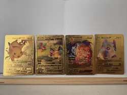 Pokemon Gold Metal Foil Custom Art Card Lot Pikachu V Charizard V Morpeko V GX - Image 1