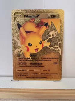 Pokemon Gold Metal Foil Custom Art Card Lot Pikachu V Charizard V Morpeko V GX - Image 2