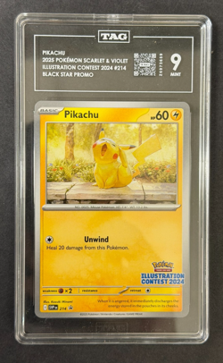 2025 Pokemon SV Black Star Promo SVP Pikachu #214 Illustration Contest TAG 9 - Image 1