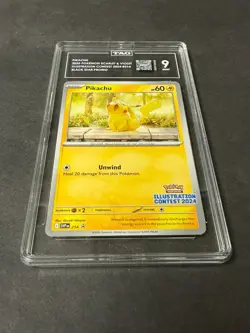 2025 Pokemon SV Black Star Promo SVP Pikachu #214 Illustration Contest TAG 9 - Image 3