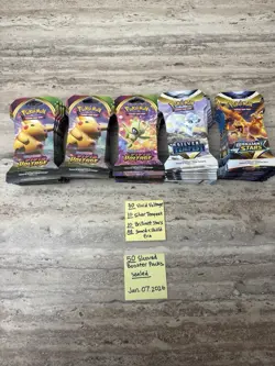 Pokemon TCG Sleeved Booster Packs; 50 Total; All New/ Factory Sealed; Read Desc. - Image 1