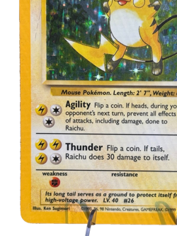 Raichu 014/102 Base Set Holo Wizards of the Coast Vintage Pokemon TCG LP - Image 4