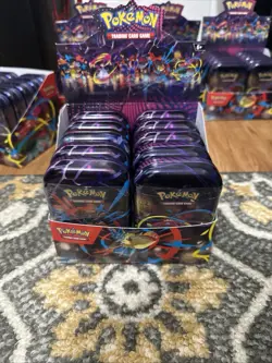 Pokemon TCG Mega Evolution Heroes Mini Tin x10 with display Tins Art - Image 2