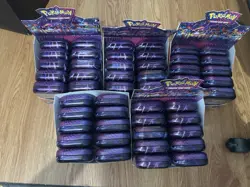 Pokemon TCG Mega Evolution Heroes Mini Tin x10 with display Tins Art - Image 3