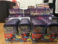 Pokemon TCG Mega Evolution Heroes Mini Tin x10 with display Tins Art - Image 4
