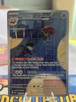 Pokemon TCG Team Rocket's Orbeetle 198/182 Destined Rivals Illustration Rare NM - Image 1