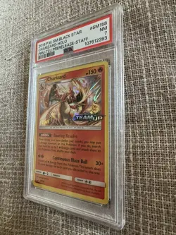 Rare 2019 POKEMON SM BLACK STAR PROMO PRERELEASE-STAFF #158 CHARIZARD PSA 7 - Image 3