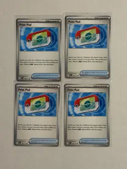 4x Poke Pad 198/217 Ascended Heroes Pokemon Trainer Play Set Of 4 - Image 2